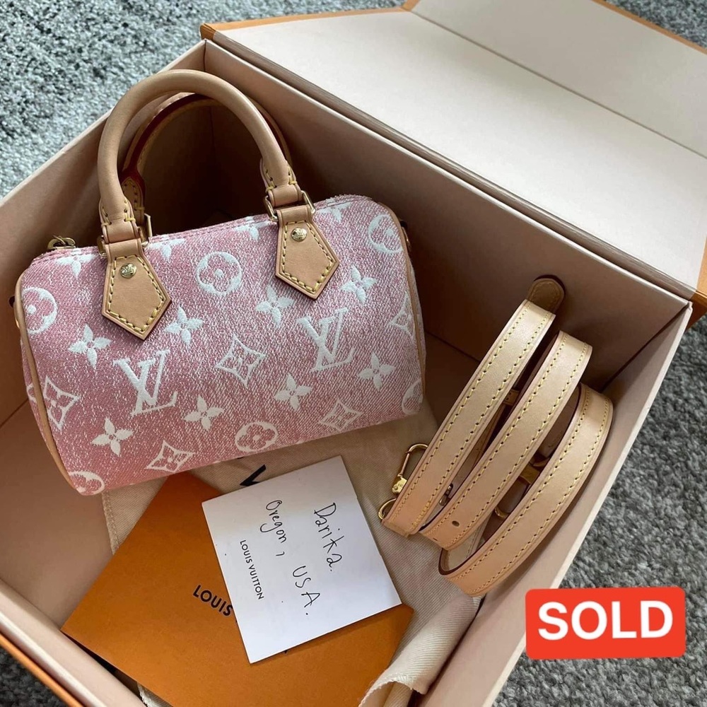 Nano speedy pink denim